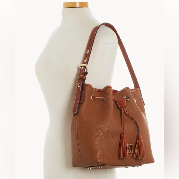 Dooney & Bourke Brown Leather Bucket Bag - Picture 2 of 16